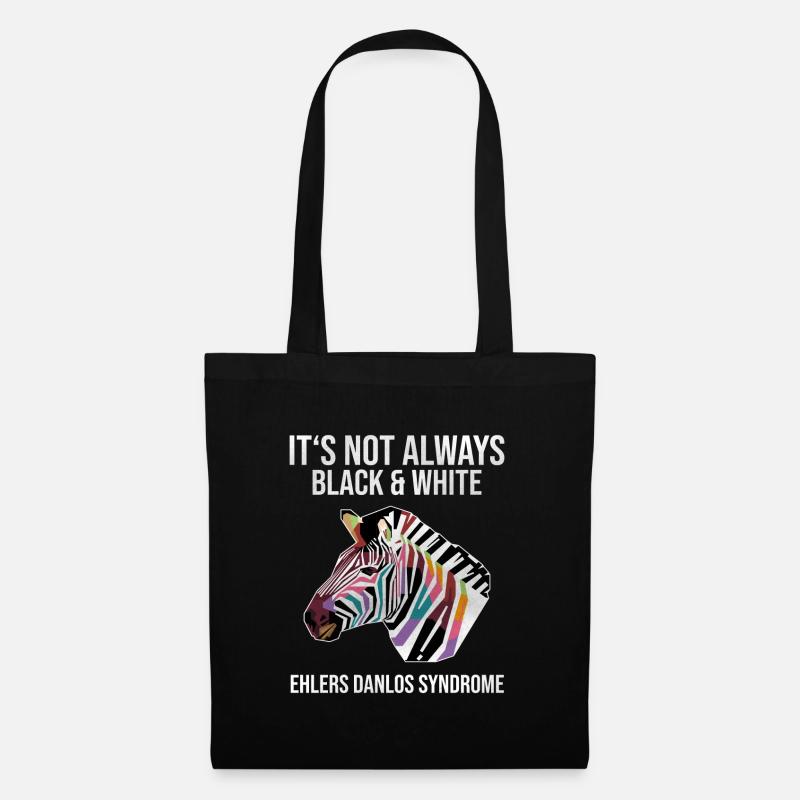 Ehlers Danlos Syndrom Black White Zebra - Stoffbeutel - Schwarz