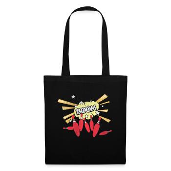 Boule de bowling bowling bowling grève de bowling - Sac en tissu - noir - Devant