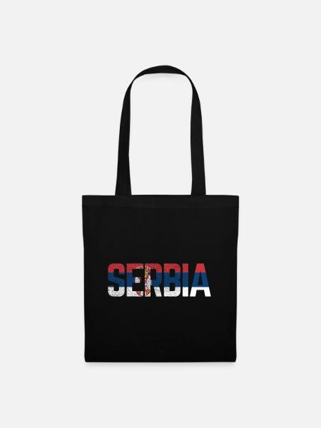 Serbien Srbija Geschenk - Stoffbeutel - Schwarz