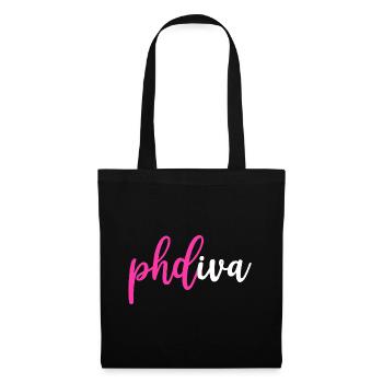 Phd diva diplôme cadeau - Sac en tissu - noir - Devant