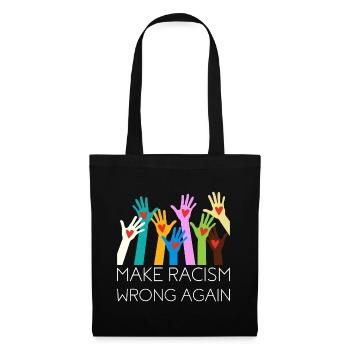 Make Racism Wrong Again Anti-Racism Gift - Tote Bag - black - Front