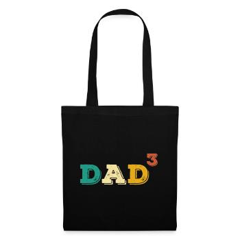 Dad hoch drei Geschenk - Stoffbeutel - Schwarz - Vorne