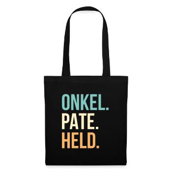 Onkel Pate Held Geschenk - Stoffbeutel - Schwarz - Vorne