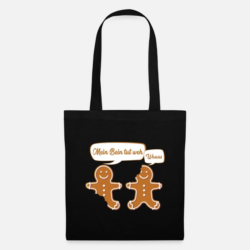 Lebkuchen Weihnachten - Lustiger Spruch - Stoffbeutel - Schwarz