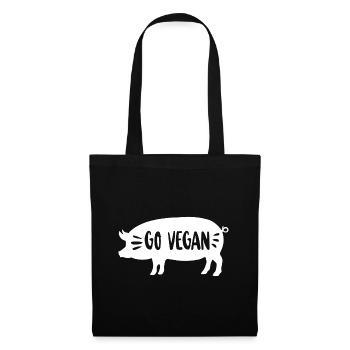 Go vegan animal protection pig gift - Tote Bag - black - Front