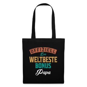 Offiziell der Weltbeste Bonus Papa Geschenk - Stoffbeutel - Schwarz - Vorne