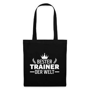 Bester Trainer der Welt Coach Geschenk - Stoffbeutel - Schwarz - Vorne