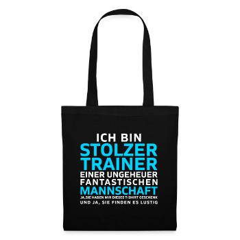Ich bin Stolzer Trainer einer Mannschaft Geschenk - Stoffbeutel - Schwarz - Vorne
