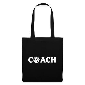 Coach Volleyball Trainer Sport Geschenk - Stoffbeutel - Schwarz - Vorne
