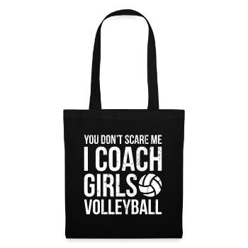 I coach Girls Volleyball Trainer Geschenk - Stoffbeutel - Schwarz - Vorne