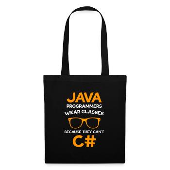 Java Programmers wear Glasses C# Programmer - Stoffbeutel - Schwarz - Vorne