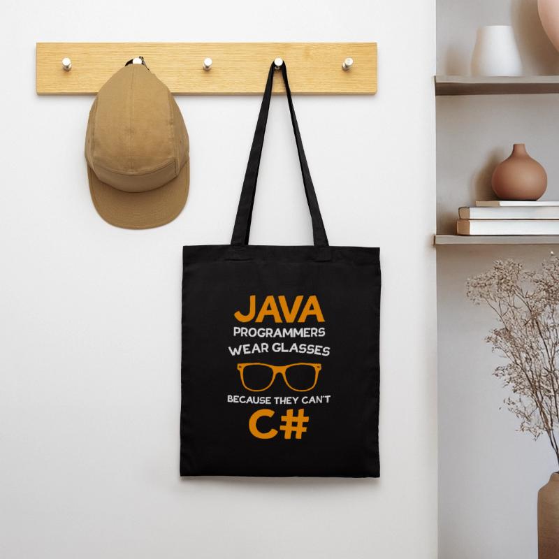 Programmeur Java porte des lunettes Programmeur C # Sac en tissu