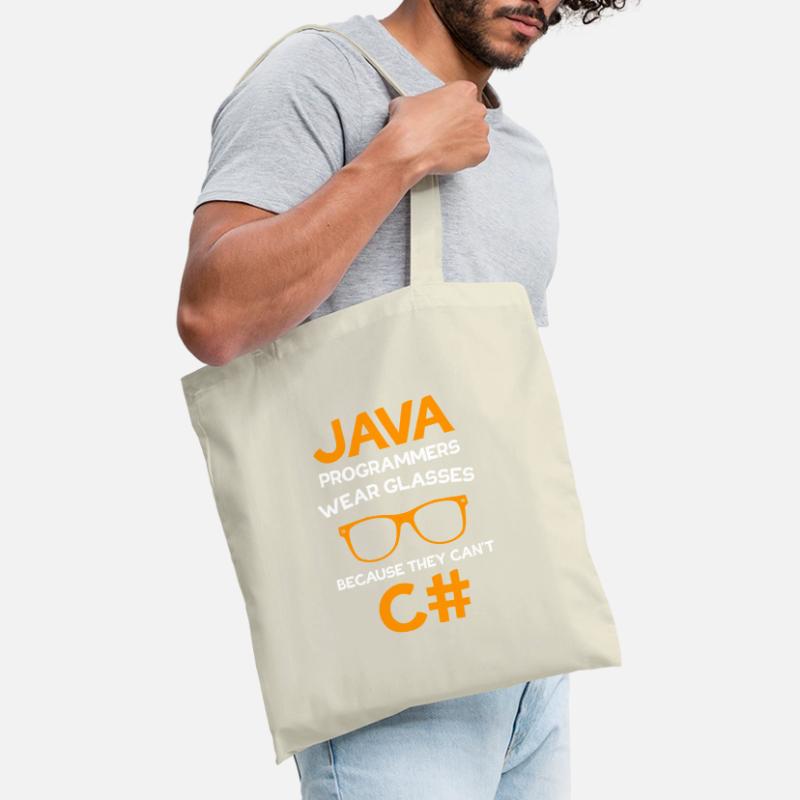 Java Programmer wear glasses C # Programmer Tote Bag