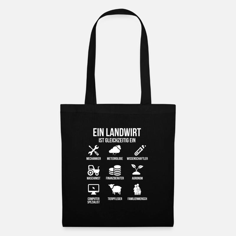Ein Landwirt ist gleichzeitig ein Bauer Geschenk - Stoffbeutel - Schwarz