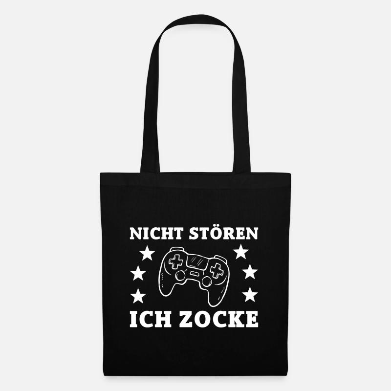 Nicht stören ich Zocke Gamer Geschenk - Stoffbeutel - Schwarz