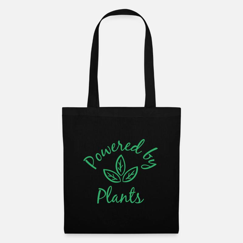 Powered by Plants Vegan Veggie Geschenk - Stoffbeutel - Schwarz