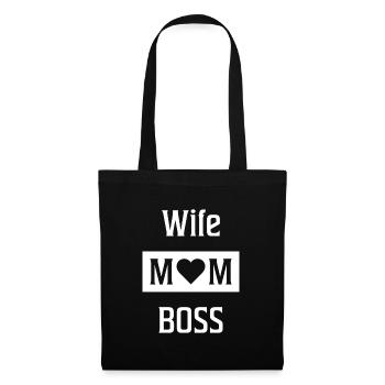 Femme maman patron bossess cadeau bossess - Sac en tissu - noir - Devant