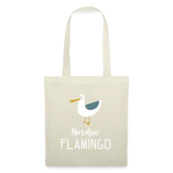 Nordsee Flamingo Möwe Geschenk - Stoffbeutel - Natur - Vorne