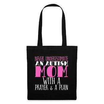Never Underestimate à Autism Mom - Sac en tissu - noir - Devant