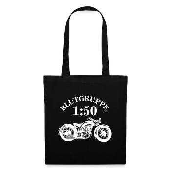 Blutgruppe 1 50 Moped DDR Ossi Ostalgie - Stoffbeutel - Schwarz - Vorne