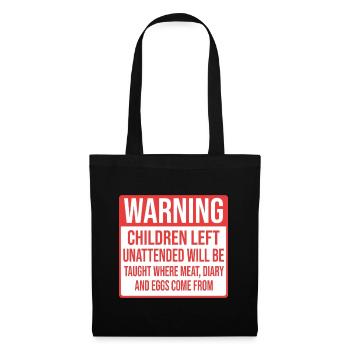 Warning vegan vegan vegan funny - Tote Bag - black - Front