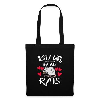 rat - Sac en tissu - noir - Devant
