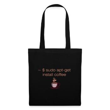 Sudo apt-get install coffee Linux Informatiker - Stoffbeutel - Schwarz - Vorne