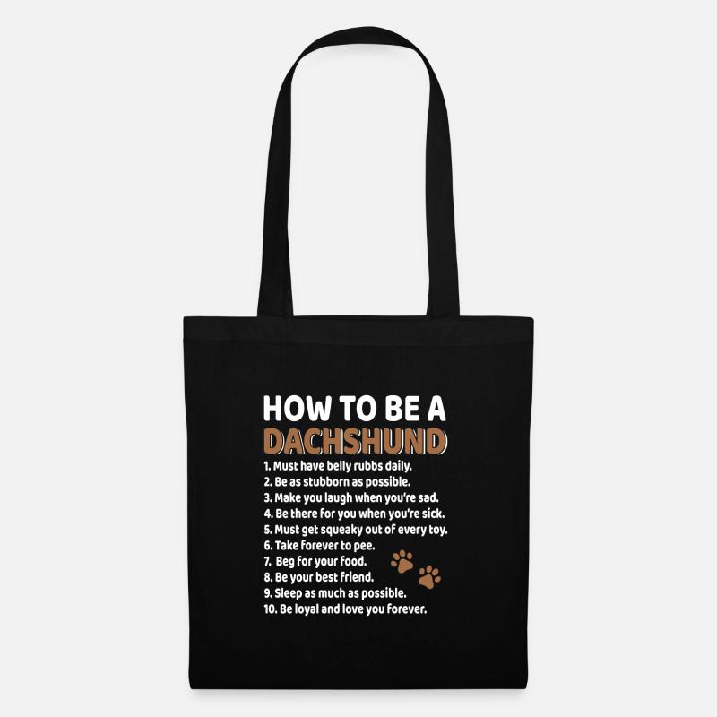 Dachshund - Tote Bag - black