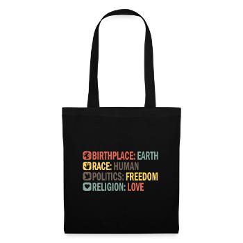 Birthplace Earth Race Human Anti Racism - Tote Bag - black - Front