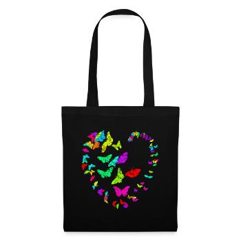Heart made of butterflies - metallic - Tote Bag - black - Front