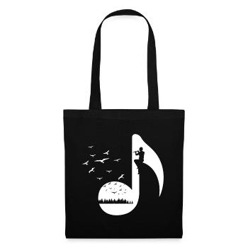 Birds Retro Flute Player - Tote Bag - black - Front