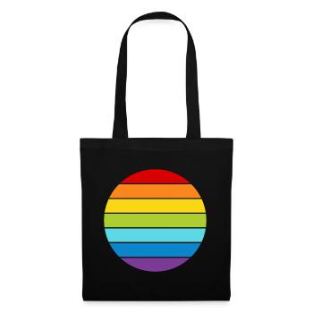 Regenbogen Kreis - Stoffbeutel - Schwarz - Vorne