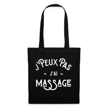 je peux pas j'ai massage idée cadeau humour - Sac en tissu - noir - Devant