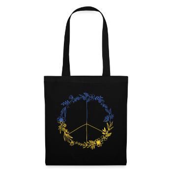 PEACE UKRAINE - Édition Florale - Symbole - Sac en tissu - noir - Devant