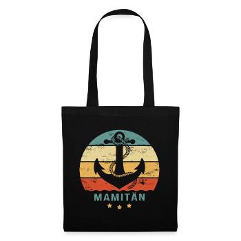 MAMITÄN Mama ist der Kapitän Geschenke Muttertag - Stoffbeutel - Schwarz - Vorne
