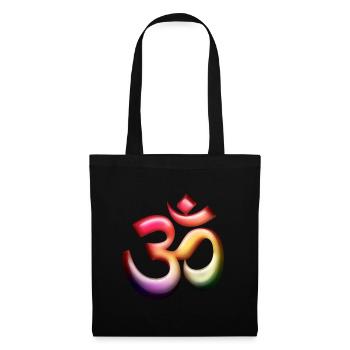 Om / Aum Symbol 3D coloré - Sac en tissu - noir - Devant