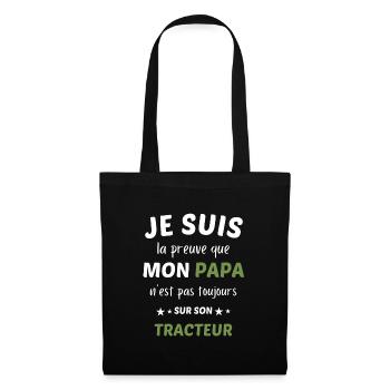 idée cadeau nouveau née parents agriculteur - Sac en tissu - noir - Devant