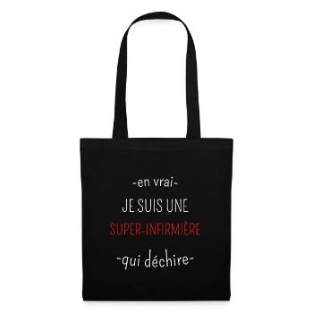 Super Infirmière Qui Déchire Cadeau Infirmière - Sac en tissu - noir - Devant