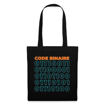 Code binaire - Sac en tissu - noir - Devant