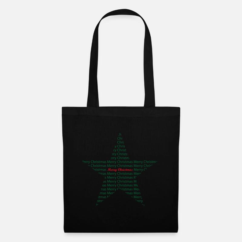 Frohe Weihnachten, Stern, Star - Stoffbeutel - Schwarz