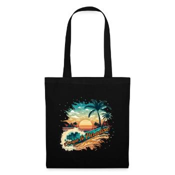 Tropical surf beach Escape to Paradise - Tote Bag - black - Front