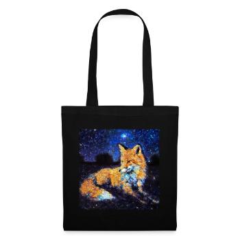 Fuchs unter einem Sternenhimmel - Stoffbeutel - Schwarz - Vorne