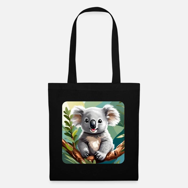 Niedlicher Koala Bär - Stoffbeutel - Schwarz