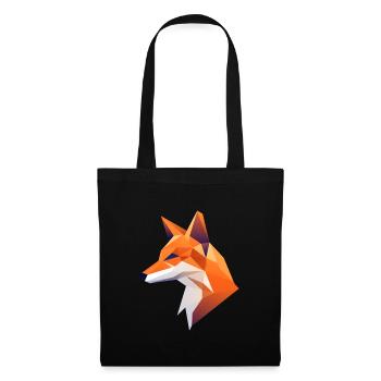 Fuchs Kopf Low Poly Logo Design - Stoffbeutel - Schwarz - Vorne