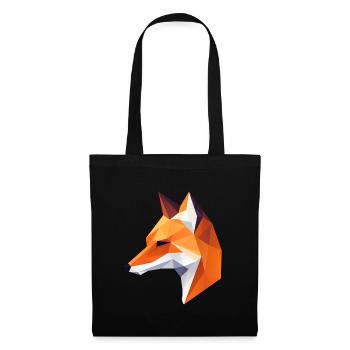 Fuchs Kopf Low Poly Logo Design - Stoffbeutel - Schwarz - Vorne