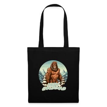 Witziger Big Foot Hairy Christmas Spruch - Stoffbeutel - Schwarz - Vorne