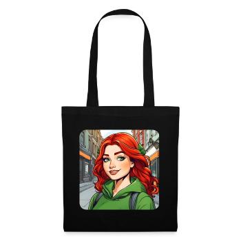 Fille rousse irlandaise cool - Sac en tissu - noir - Devant