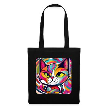 Chat dans le style graffiti - Sac en tissu - noir - Devant