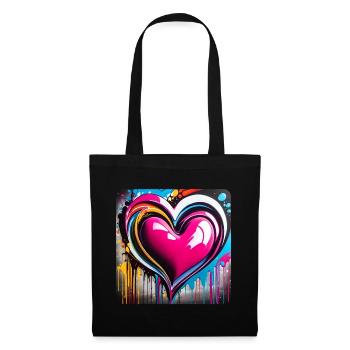 Heart in graffiti style - Tote Bag - black - Front