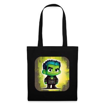 Cute little green monster - Tote Bag - black - Front
